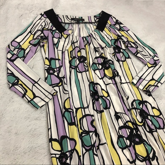 BCBGMaxAzria Purple/yellow floral dress - Picture 3 of 9